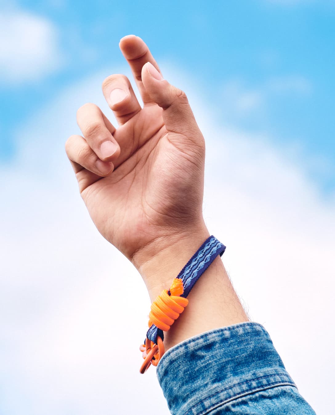 ブレスレットを手首につけた画像