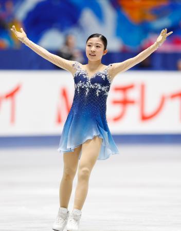 女子フリーの演技を終えた千葉百音＝国立代々木競技場